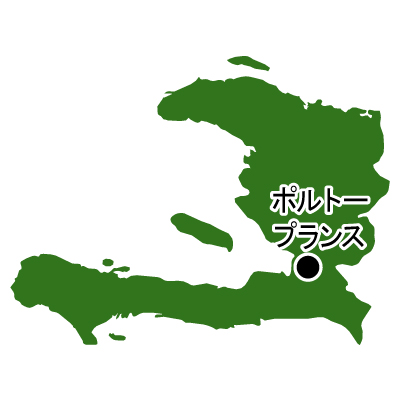 ハイチ共和国無料フリーイラスト｜首都名(緑)